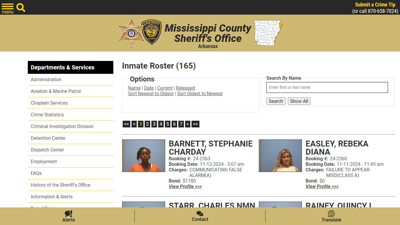 Inmate Roster - Current Inmates Booking Date Descending - Mississippi ...