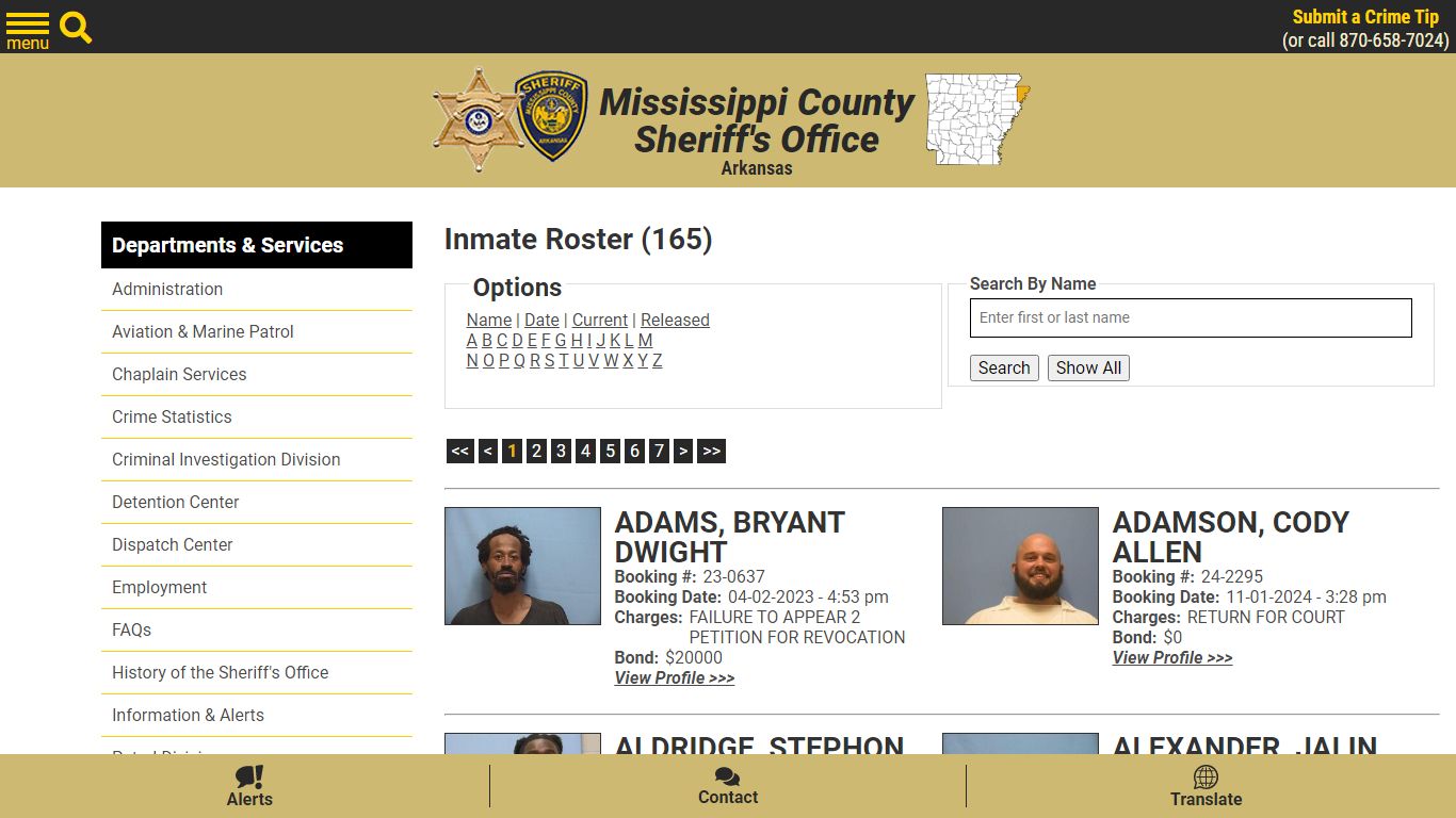 Inmate Roster - Current Inmates - Mississippi County AR Sheriff